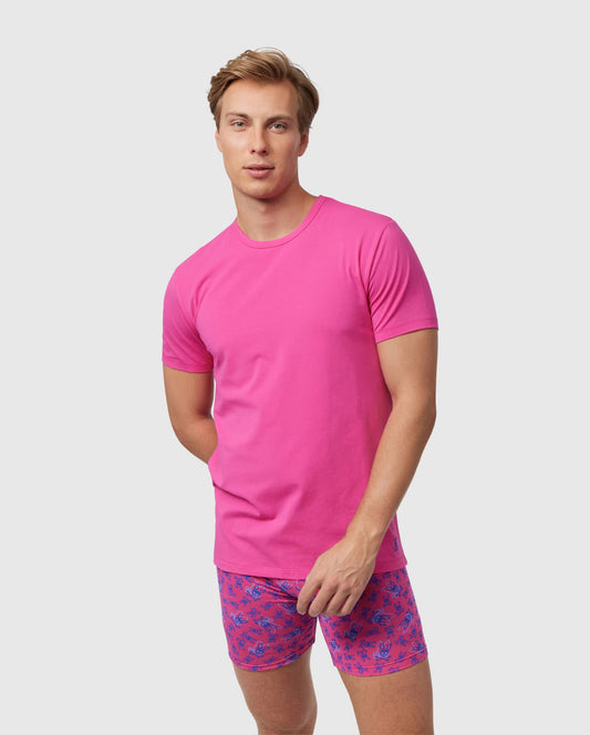 Camiseta Interior Psycho Bunny 🐰  Cuello redondo Tela algodón color rosado intenso Talla M