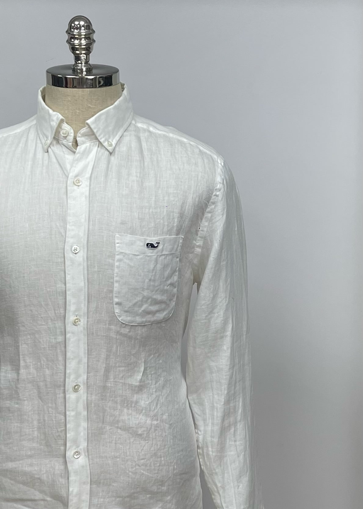 Camisa de cuadros Vineyard Vines 🐳 de lino en color blanco Talla M Entalle Clásico