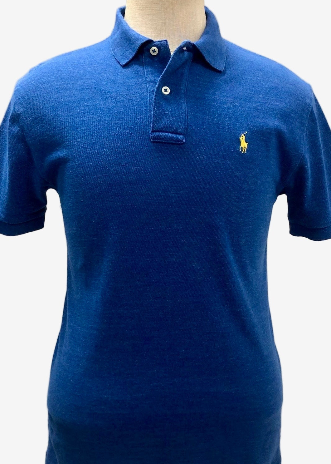 Camiseta Polo Ralph Lauren 🏇🏼 color azul y logo amarillo Talla S Entalle Regular