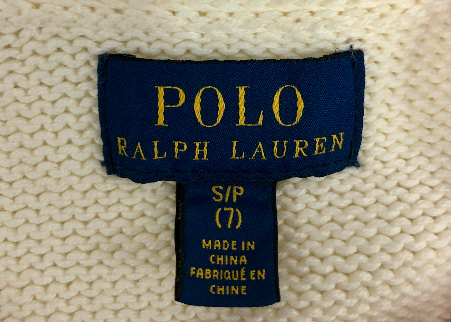 Sueter Jersey tejido de niña Polo Ralph Lauren 🏇🏼 color blanco con diseño de ancla Talla S