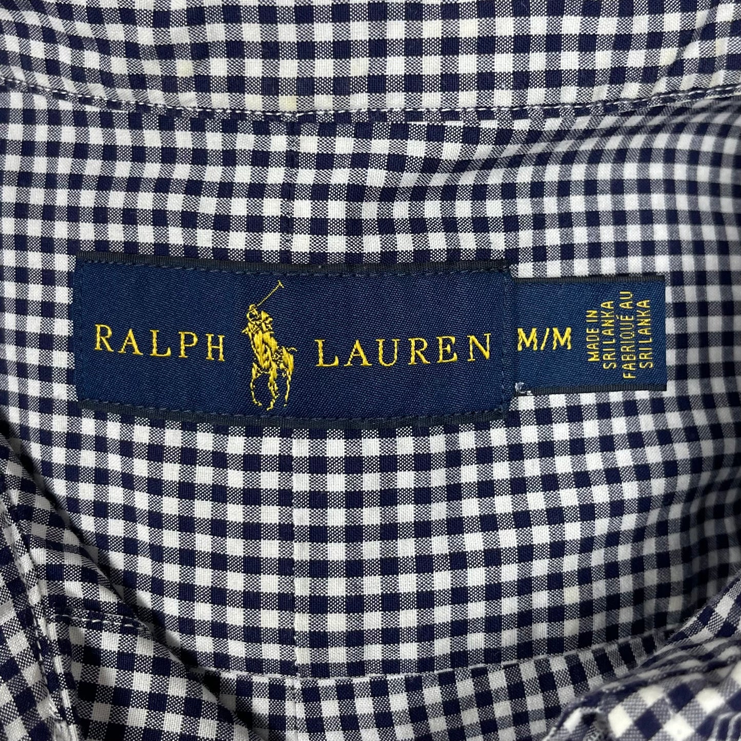 Camisa Polo Ralph Lauren 🏇🏼 con patron de cuadros gingham negro y blanco Talla M Entalle Regular