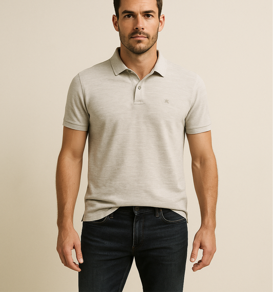 Camiseta Polo Calvin Klein CK color gris claro Talla S Entalle Regular