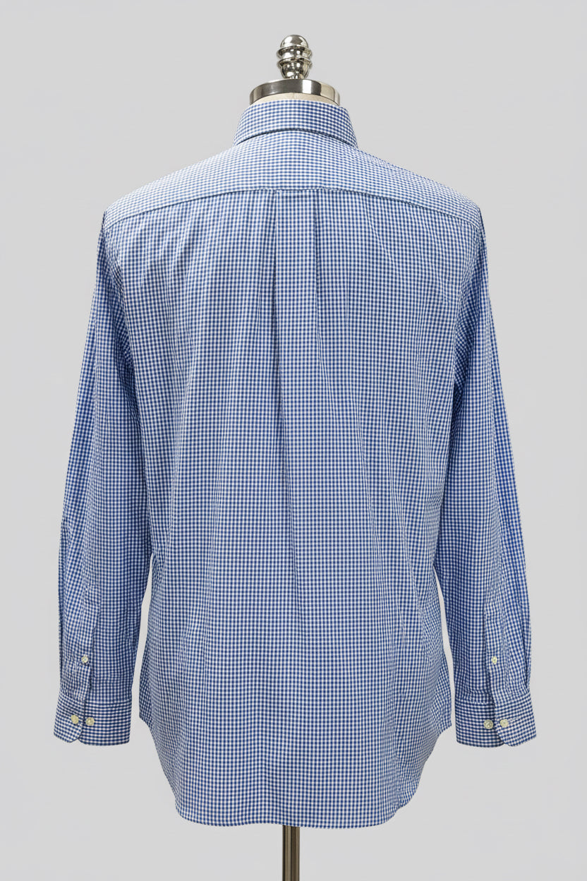 Camisa Polo Ralph Lauren 🏇🏼 color blanco de cuadros azul Talla L Entalle Regular