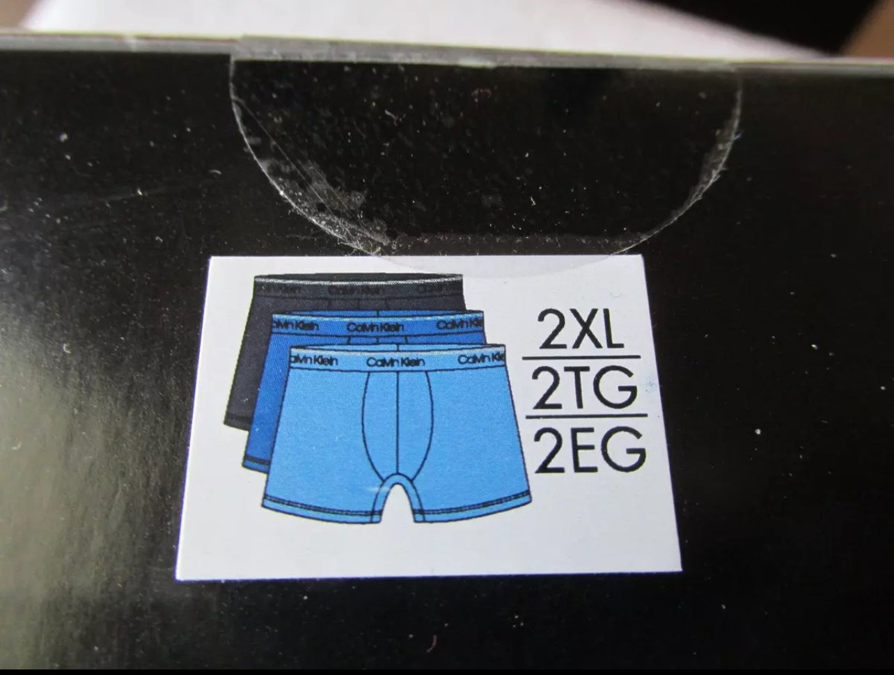 Paquete de 3 Calzoncillos tipo Boxer Calvin Klein de Microfibra Stretch - Tela ligera en Talla XXL