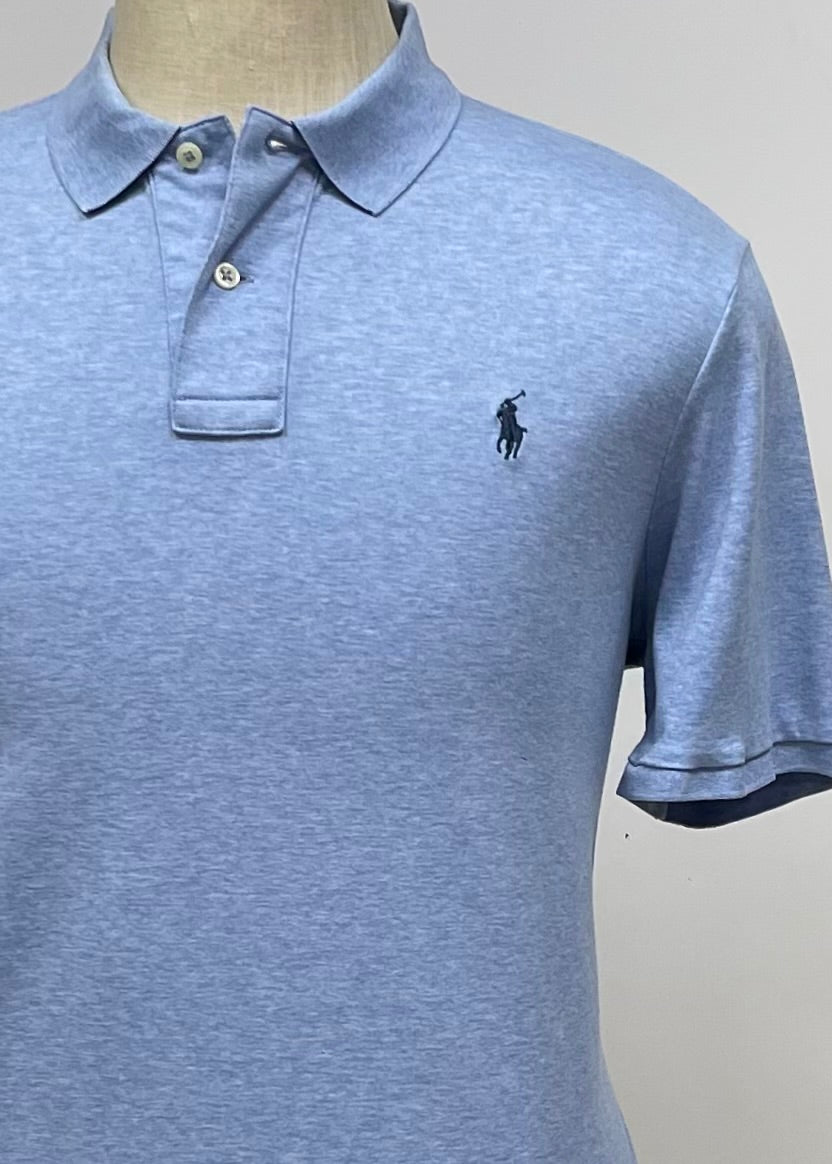 Camiseta Polo Ralph Lauren 🏇🏼 Pima color Celeste Talla L Entalle Clásico