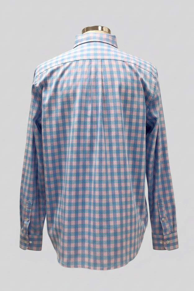 Camisa de botones Vineyard Vines 🐳 de cuadros en color rosado y celeste Talla XL Entalle Slim Fit