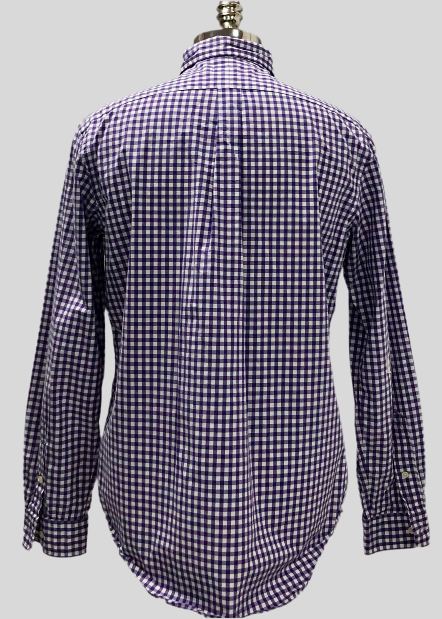 Camisa de botones Polo Ralph Lauren 🏇🏼 de cuadros gingham morado y blanco Talla L Entalle Regular (ver descripción)