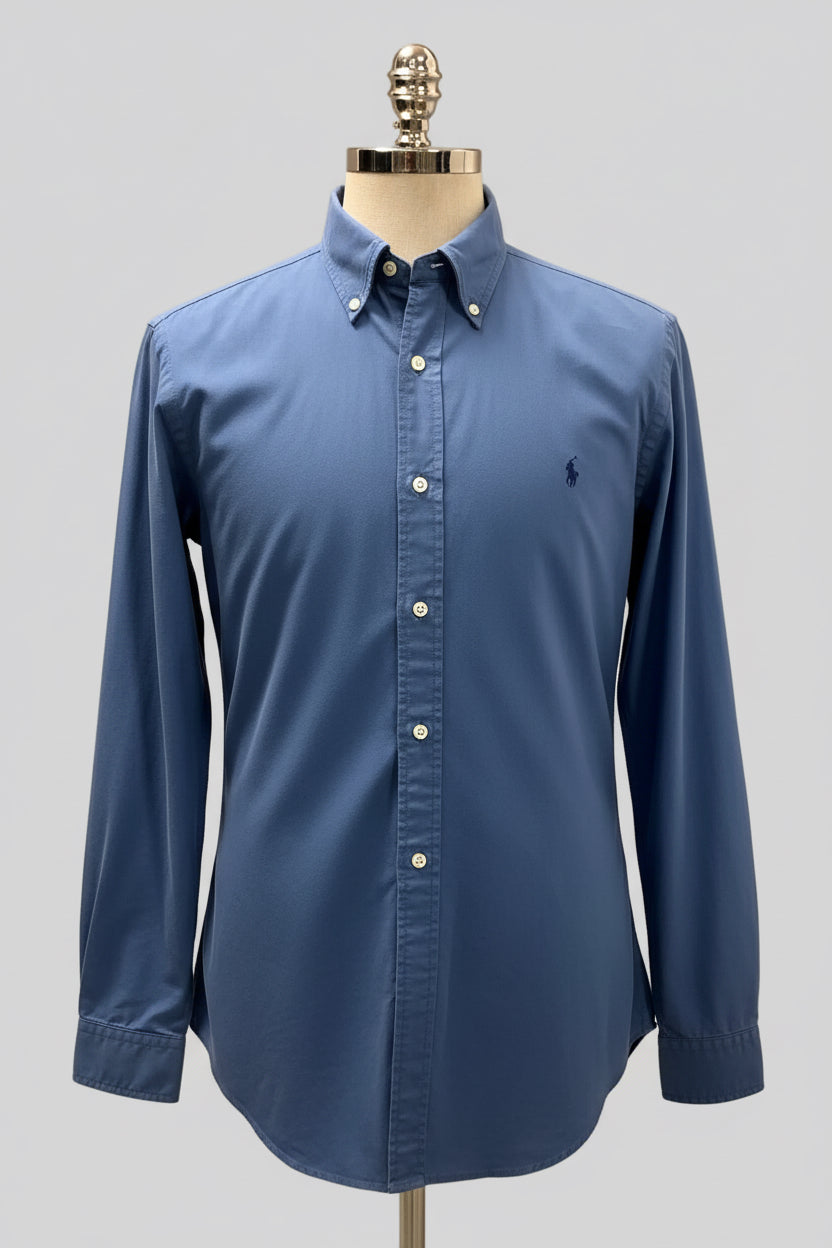 Camisa de botones Polo Ralph Lauren 🏇🏼 Oxford en color azul grisaceo Talla L Entalle Clásico