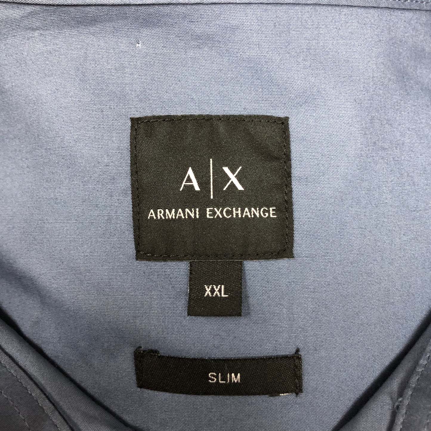 Camisa de botones Armani Exchange 🇮🇹 color azul grisáceo Talla XXL Entalle Slim Fit