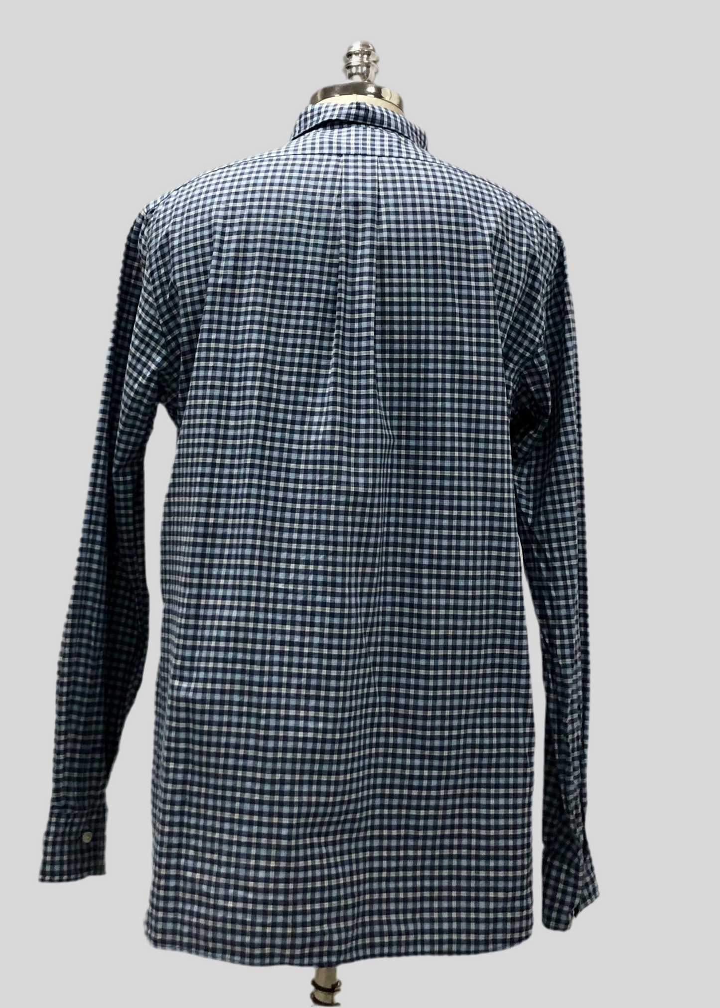 Camisa Polo Ralph Lauren 🏇🏼de cuadros tartán en color azul navy, gris y blanco Talla L Entalle Regular