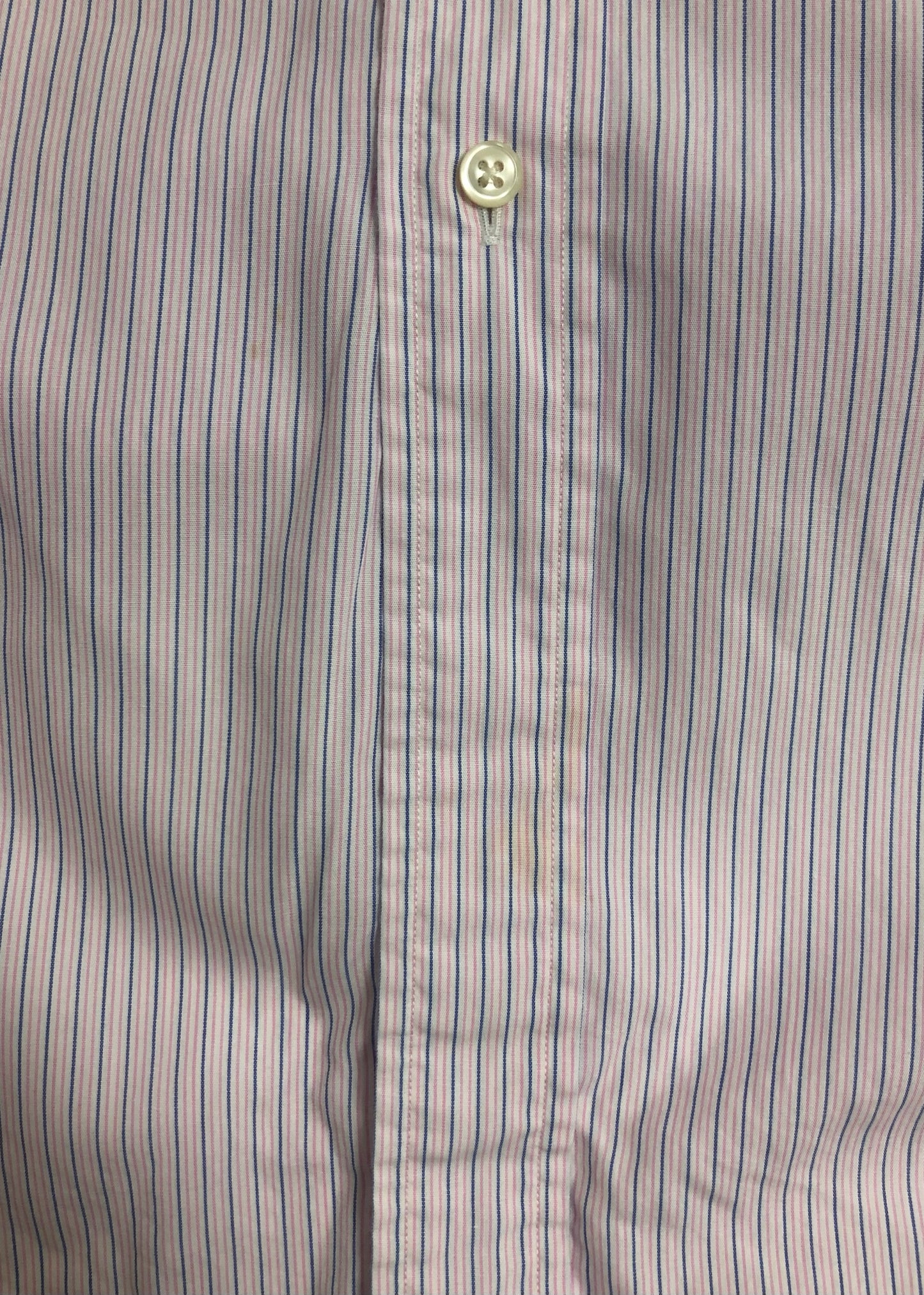 Camisa de botones Polo Ralph Lauren 🏇🏼 de rayas en color rosado claro, blanco y azul navy Talla XL Entalle Regular (ver descripción)