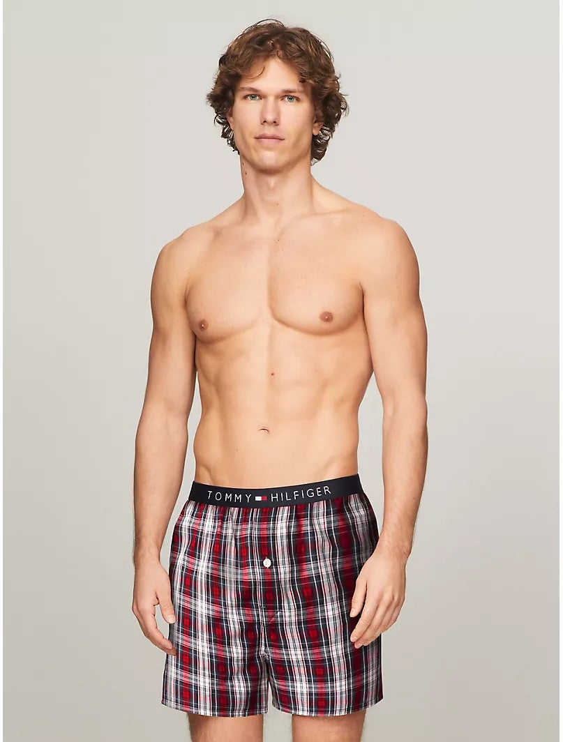 Paquete de 3 Boxer Briefs Tommy Hilfiger 🇺🇸 Clásicos de Tela algodón con patrón de cuadros Talla S