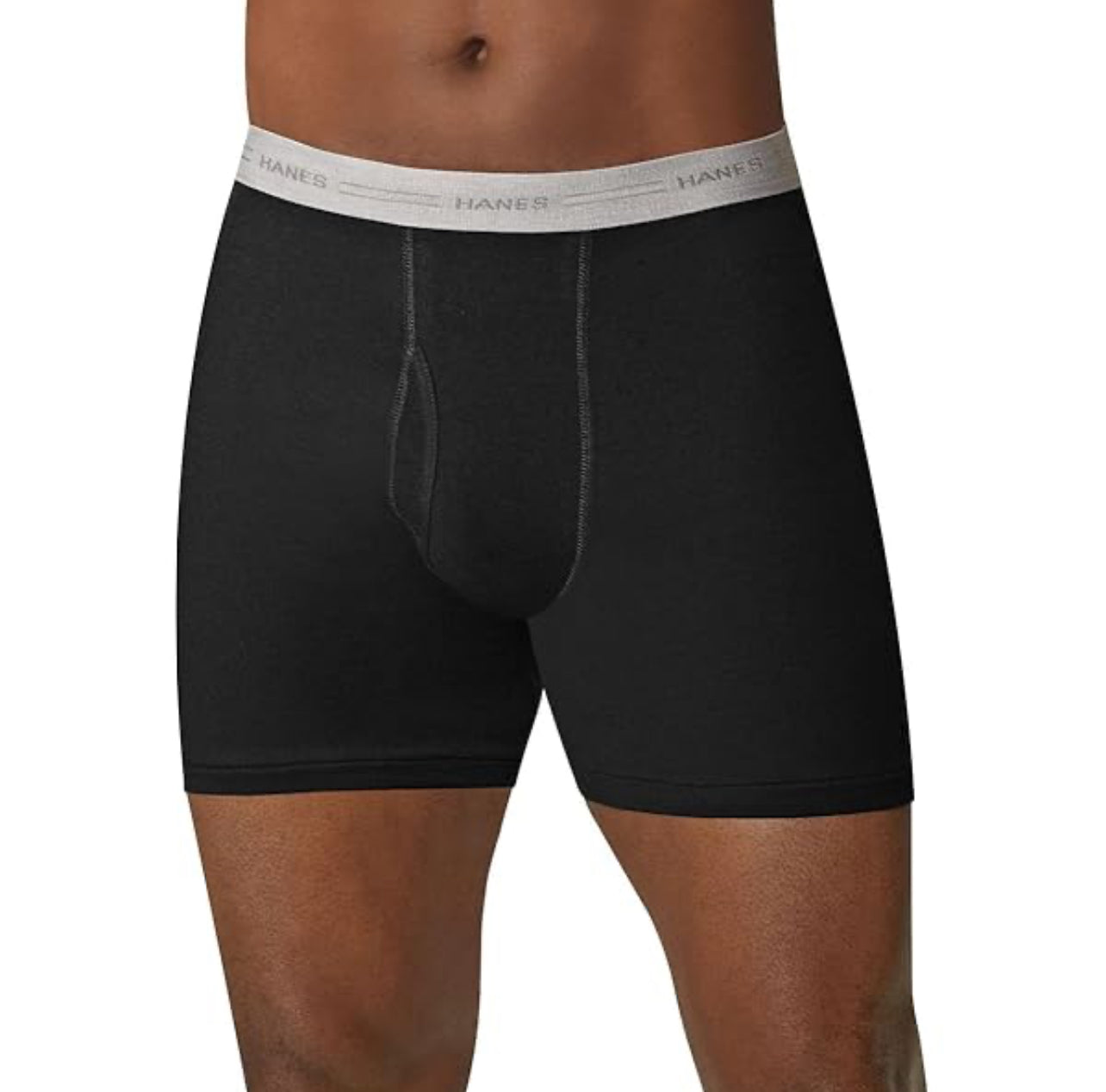 Paquete de 5 Calzoncillos tipo Boxer Hanes Comfortsoft en color negro - Tela ligera en Talla S