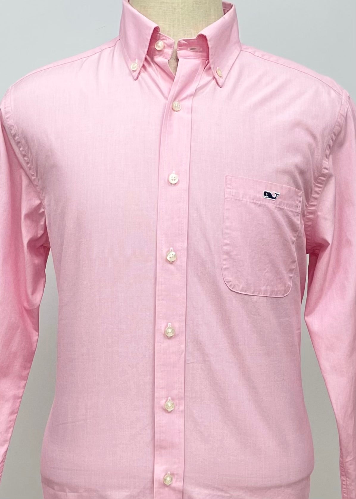 Camisa de cuadros Vineyard Vines 🐳 de ayas finas en color rosado y blanco Talla M Entalle Slim Fit