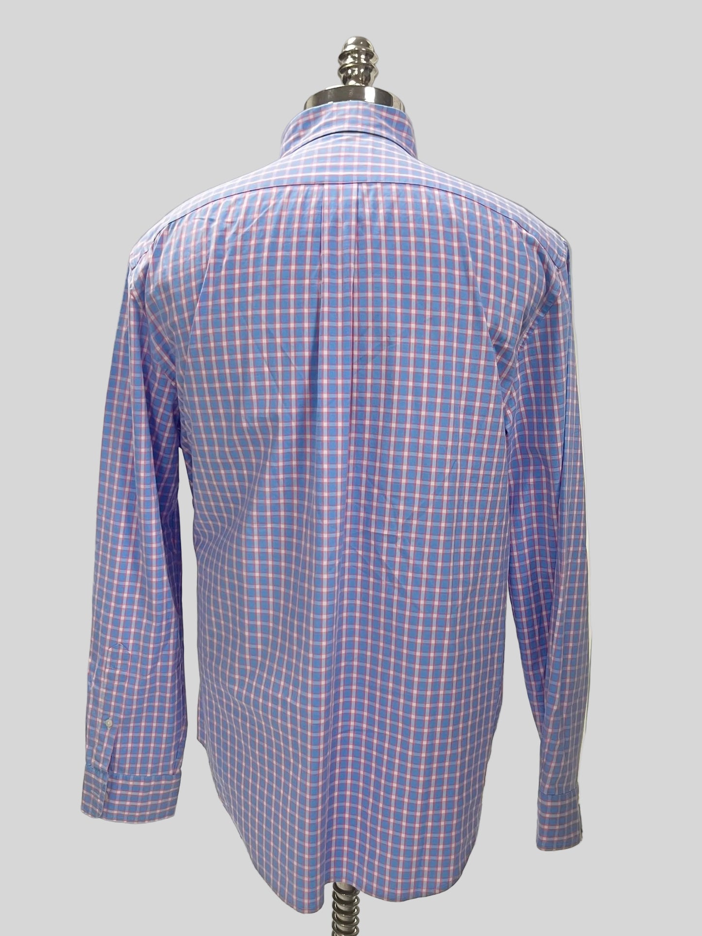 Camisa Vineyard Vines 🐳 de cuadros en color celeste, rosado y blanco Talla L Entalle Clásico