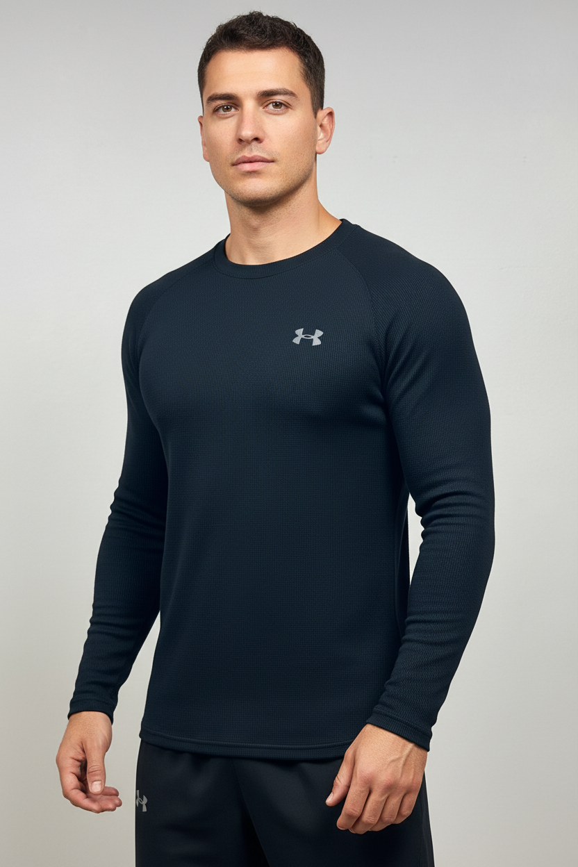 Camiseta cuello redondo Under Armour 🏋🏽 Waffle color negro Talla L Entalle Regular