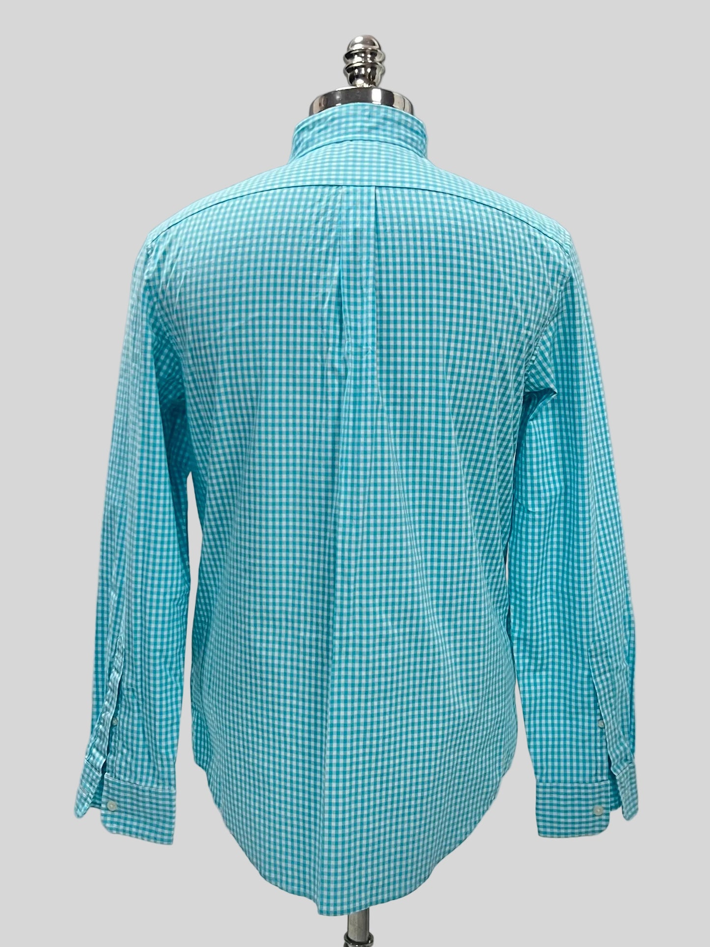 Camisa de botones Vineyard Vines 🐳 de cuadros en color turquesa y blanco Talla S Entalle Clásico