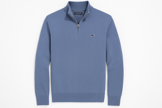 Sueter Jersey Vineyard Vines 🐳 color celeste con logo tradicional Tela algodón Pima Talla S