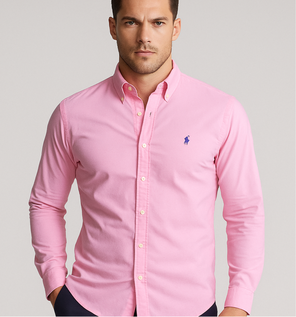 Camisa de botones Polo Ralph Lauren 🏇🏼 en color rosado Talla XL Entalle Slim Fit