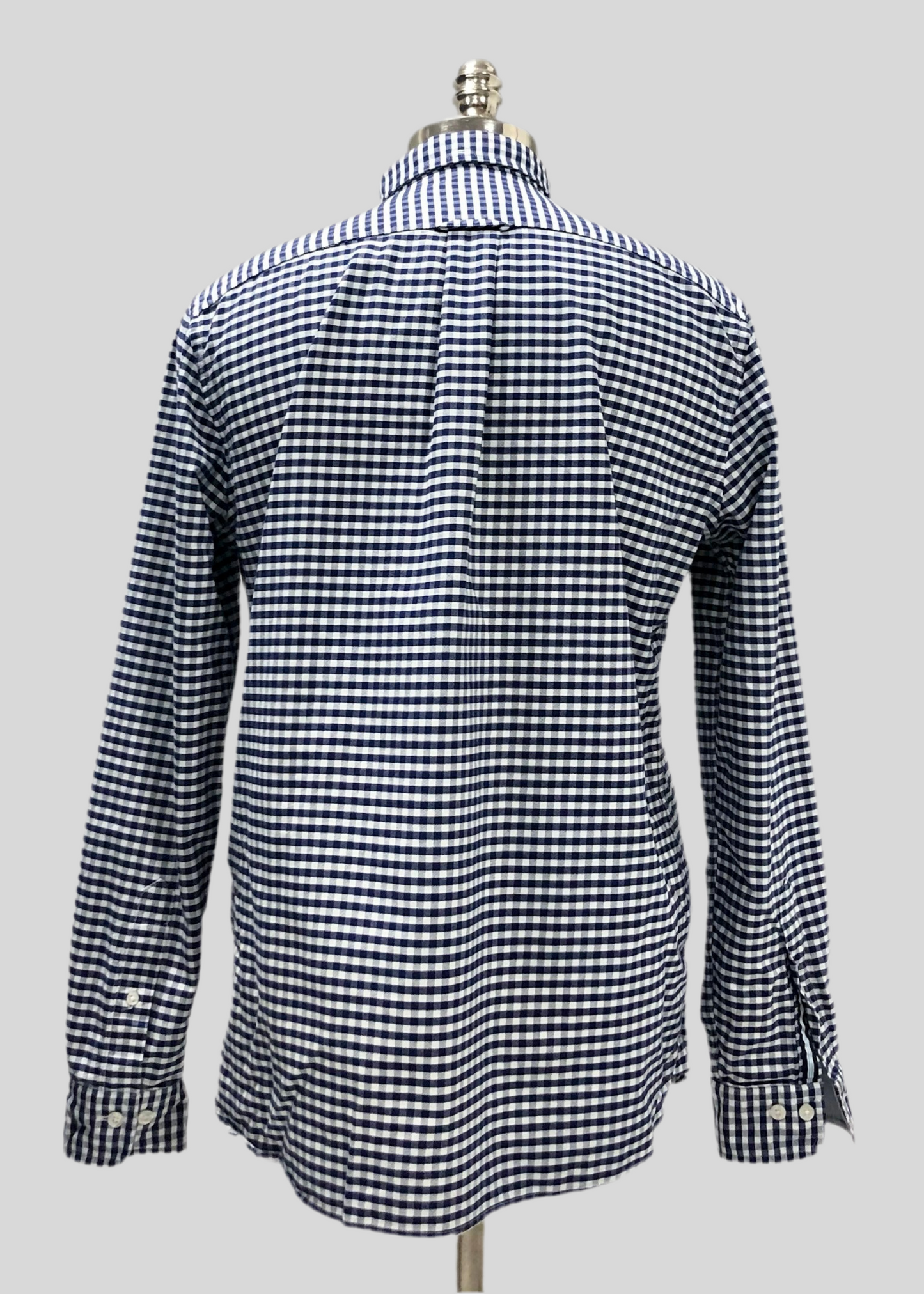Camisa de botones Brooks Brothers 🐑 de cuadros gingham en color azul navy y blanco Talla L Entalle Regular