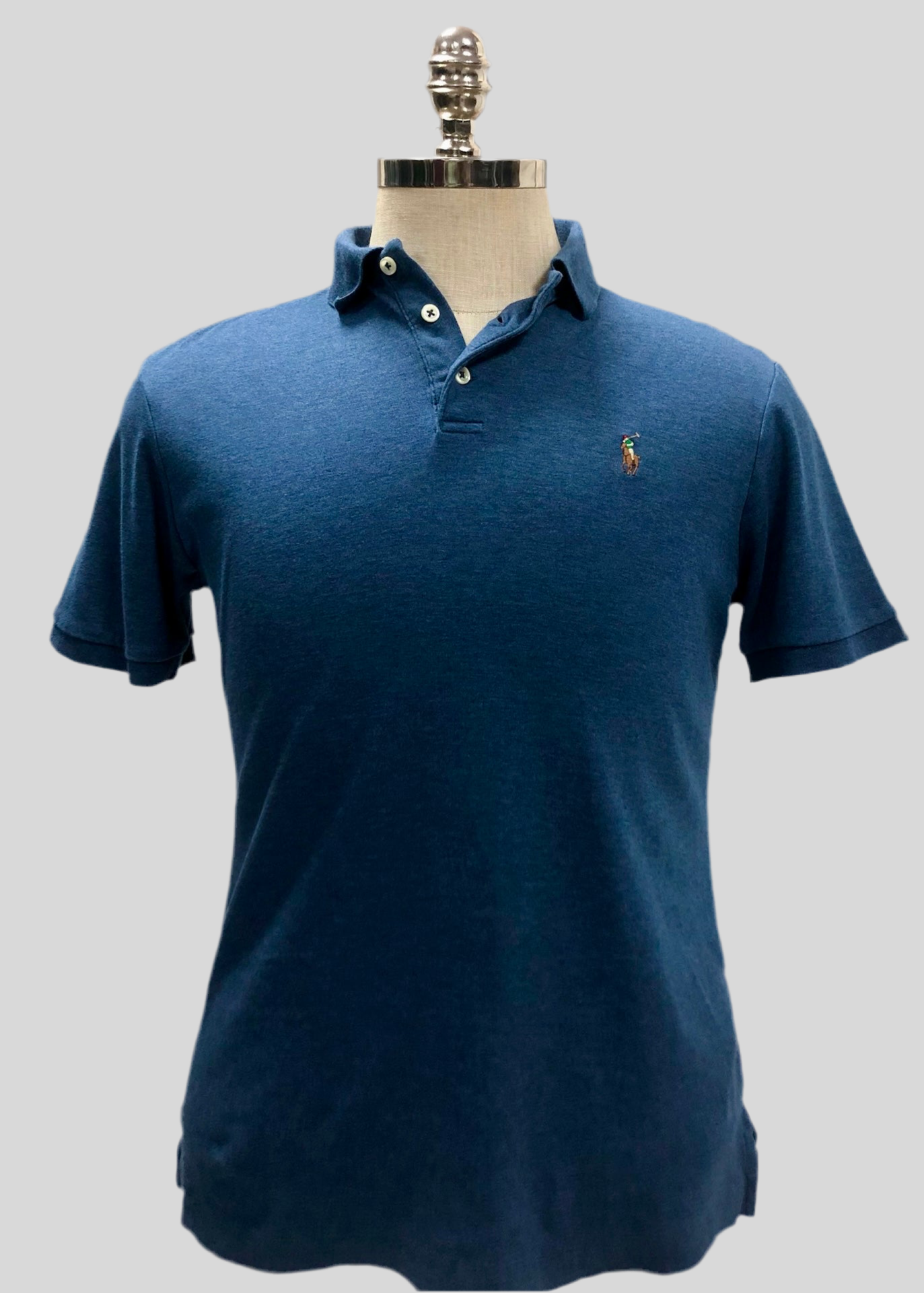 Camiseta Polo Ralph Lauren 🏇🏼 Pima color azul grisáceo Talla S Entalle Clásico