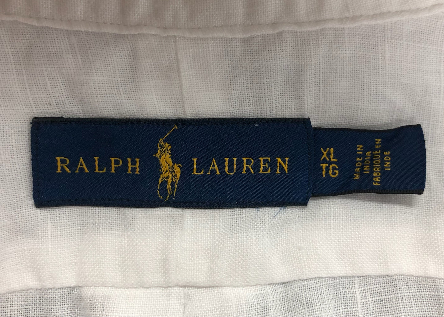 Camisa Polo Ralph Lauren 🏇🏼 de Lino en color blanco Talla XL Entalle Regular (ver descripción)