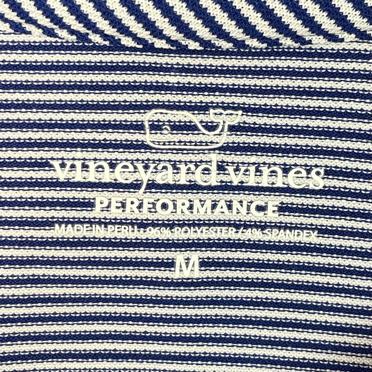 Camiseta Polo de mujer Vineyard Vines 🐳 Performance color blanco con rayas en azul navy Talla M Entalle Regular