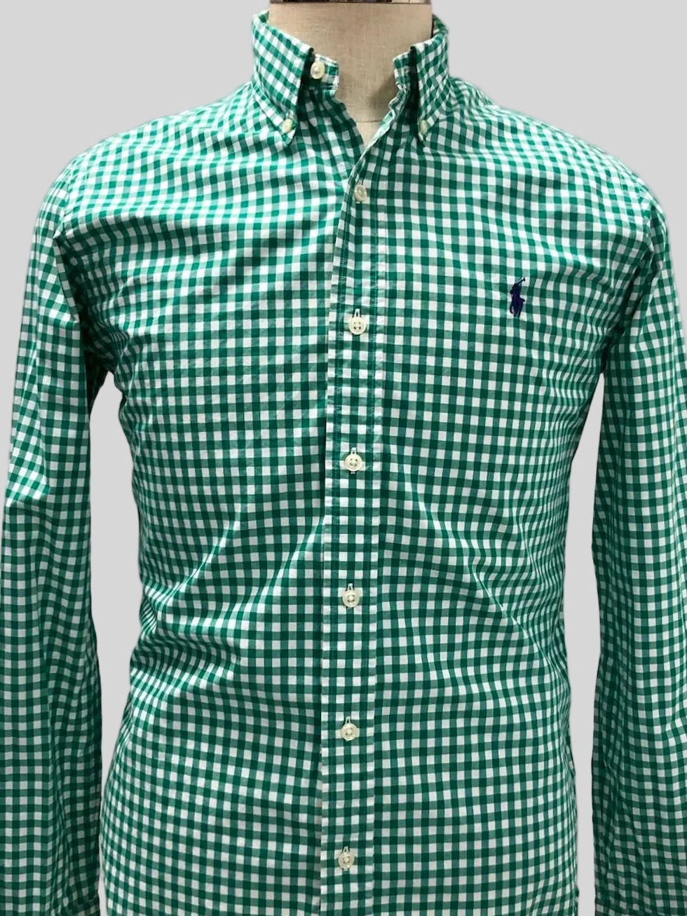 Camisa de botones Polo Ralph Lauren 🏇🏼 de cuadros gingham color verde y blanco Talla S Entalle Regular