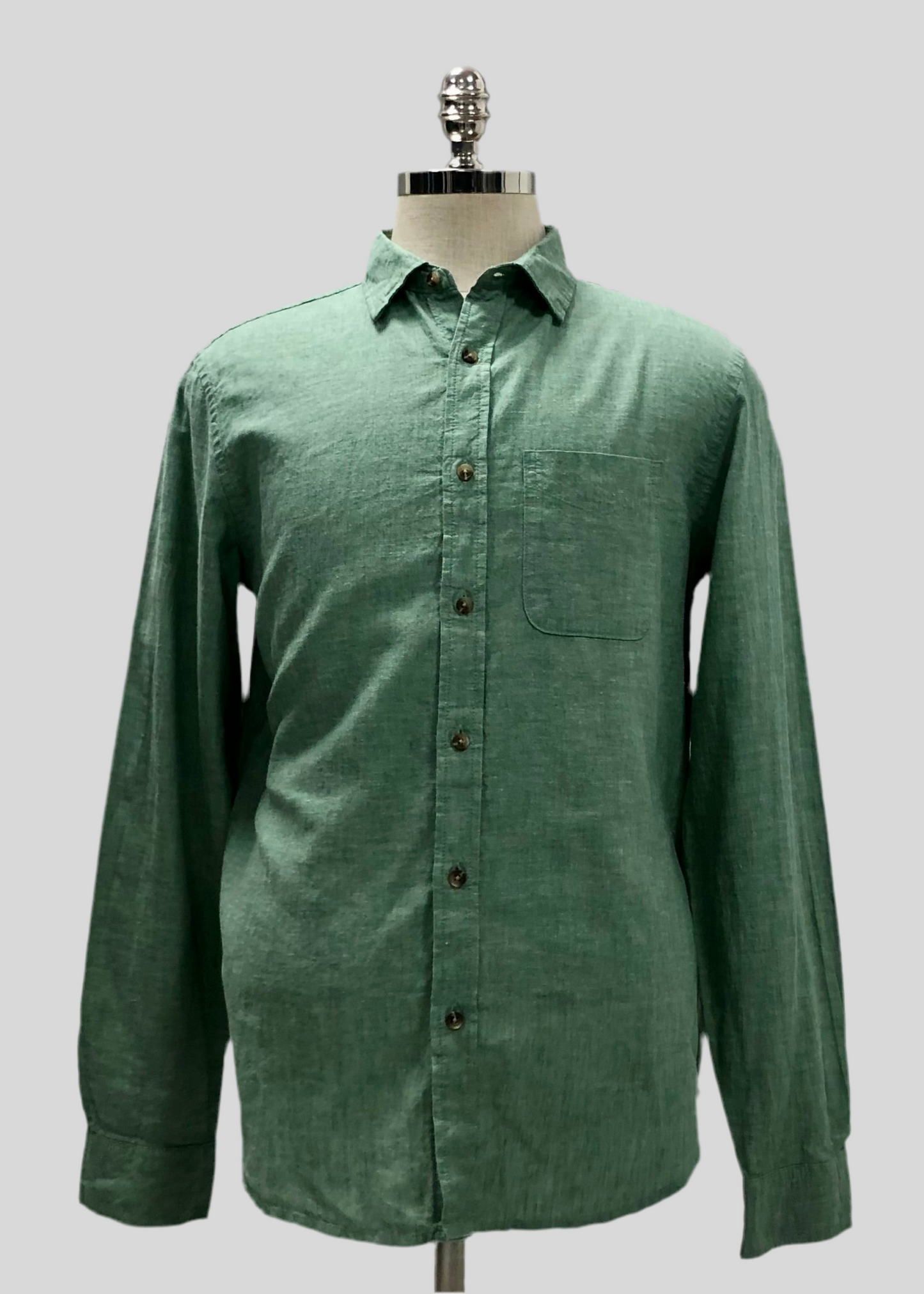 Camisa de botones Old Navy De lino en color verde oliva Talla M Entalle Regular