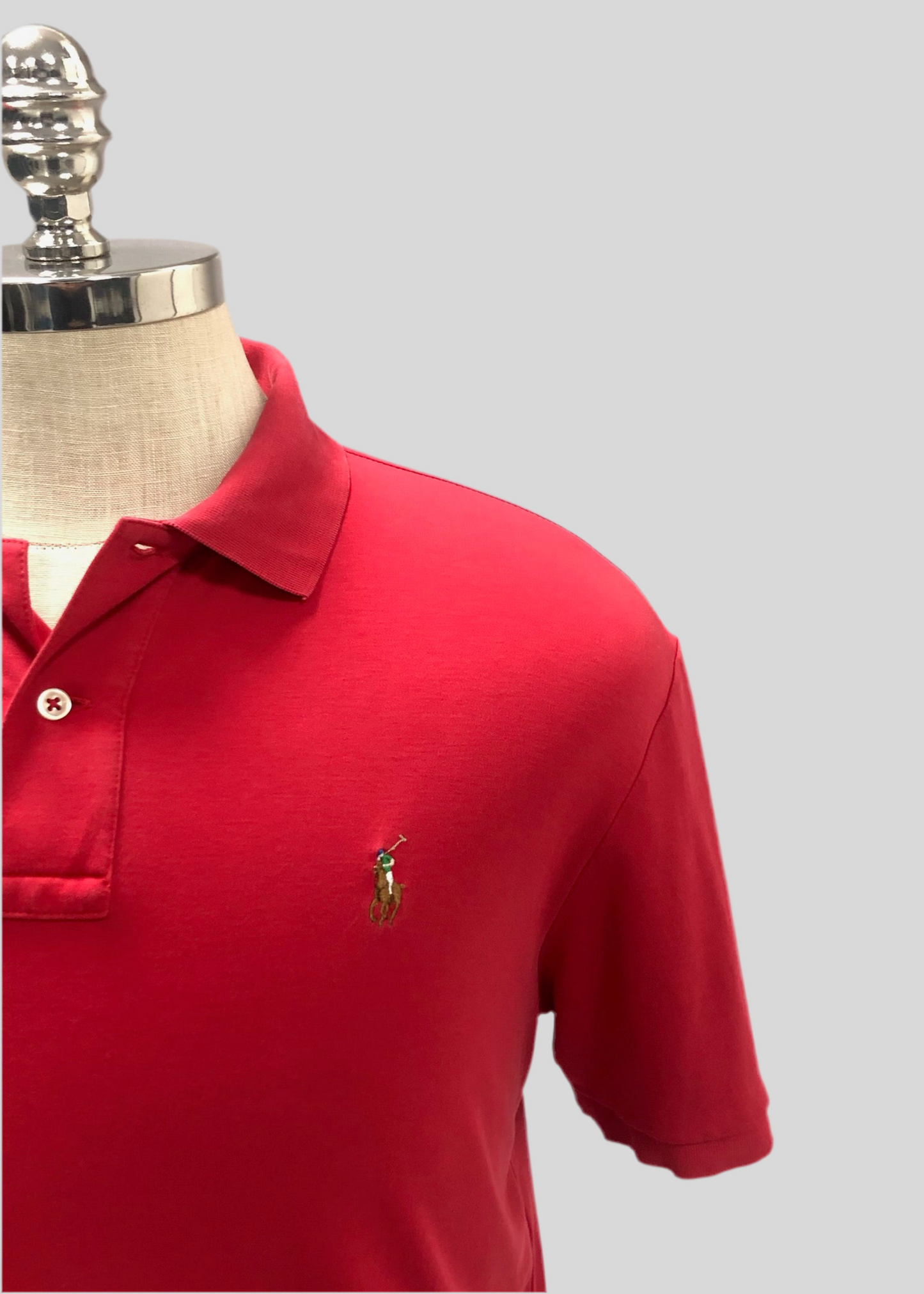 Camiseta Polo Ralph Lauren 🏇🏼 Pima color rojo Talla L Entalle Regular