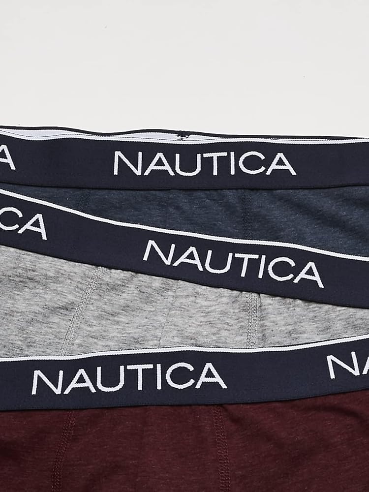 Boxers Briefs Nautica ⚓️ Tela de algodón stretch color azul, gris y rojo oscuro Talla S