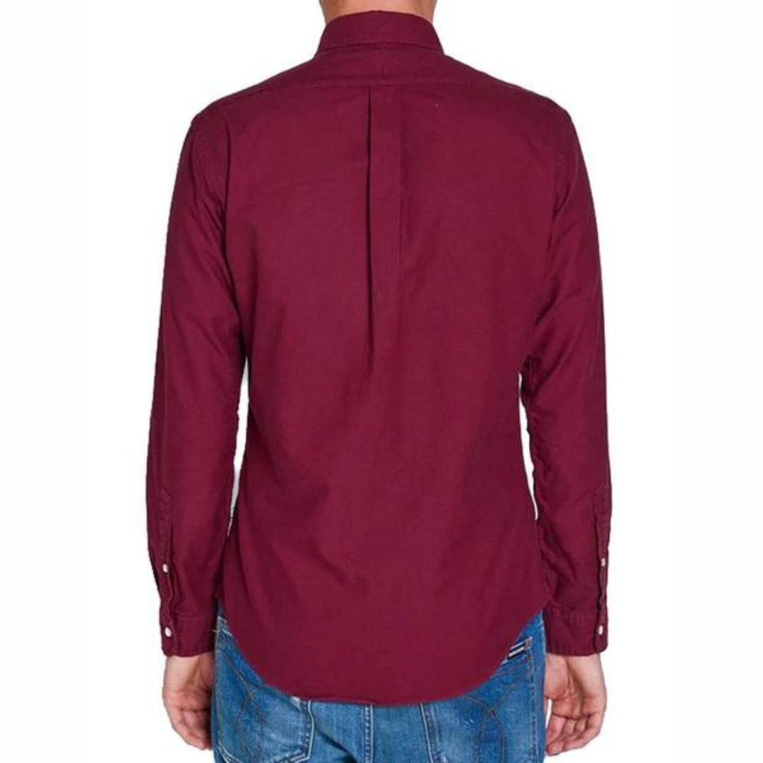 Camisa de botones en color rojo oscuro Oxford Polo Ralph Lauren 🏇🏼 Talla XL Entalle Regular