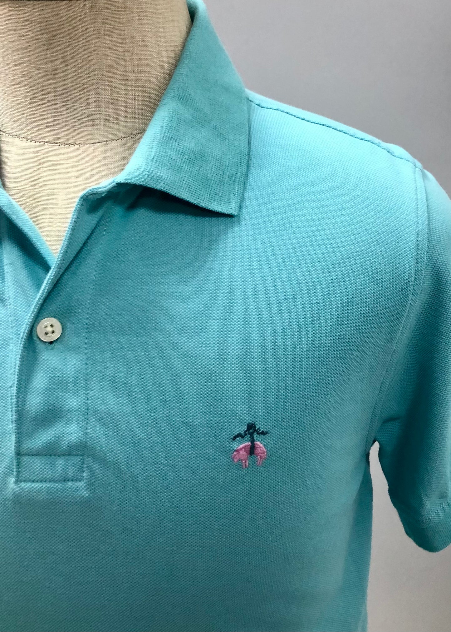 Camiseta Polo Brooks Brothers 🐑 color turquesa claro Talla S Entalle Regular