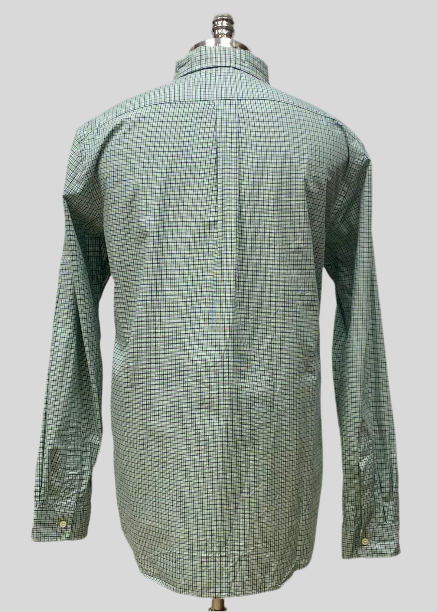 Camisa Polo Ralph Lauren 🏇🏼 Color blanco de cuadros en color verde y azul Talla XL Entalle Regular