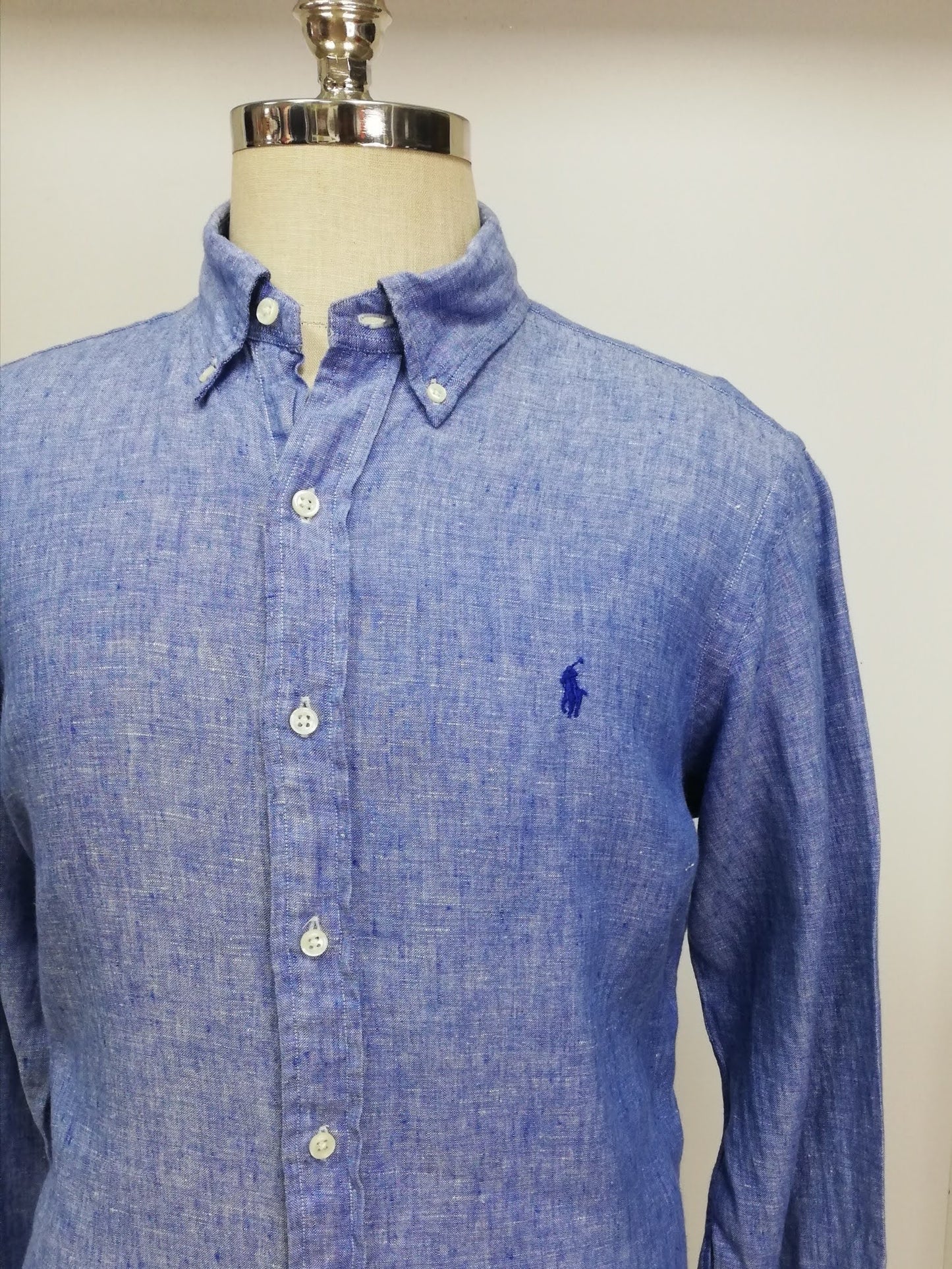 Camisa de botones Polo Ralph Lauren 🏇🏼 De Lino en color azul grisáceo Talla L Entalle Regular