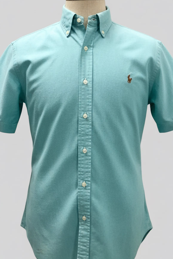 Camisa de botones Polo Ralph Lauren 🏇🏼 Oxford en color turquesa Talla L Entalle Slim Fit