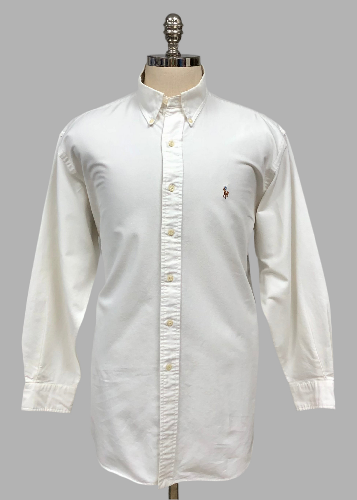 Camisa de botones Polo Ralph Lauren 🏇🏼 Oxford en color blanco Talla XL Entalle Slim Fit