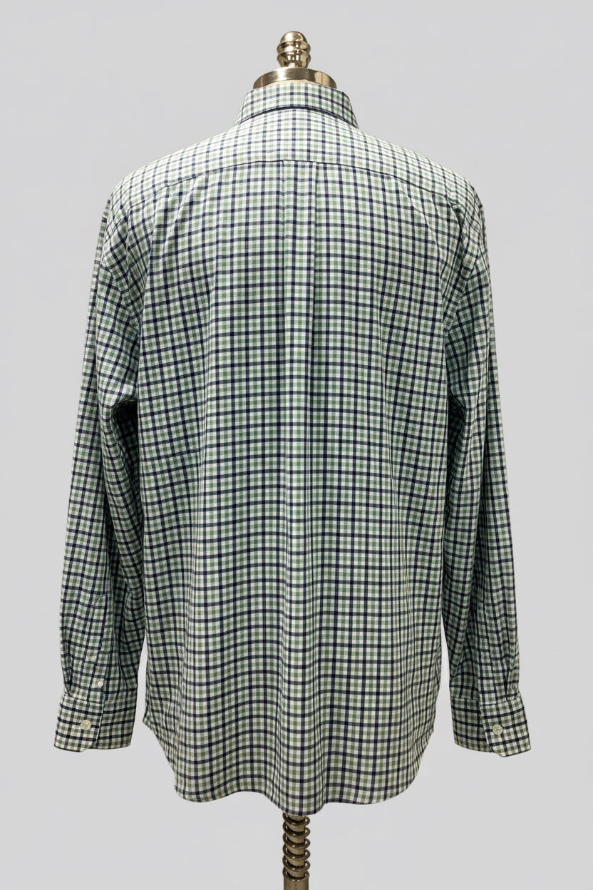 Camisa Vineyard Vines 🐳 Color blanco con patrón de cuadros en color azul y verde claro Talla XXL Entalle Regular