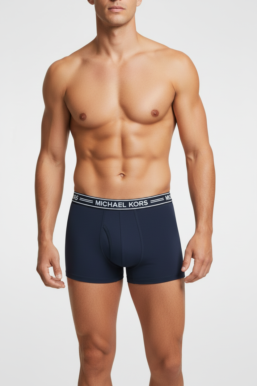 Boxers Briefs Michael Kors color azul navy, gris claro y gris con rayas Talla S