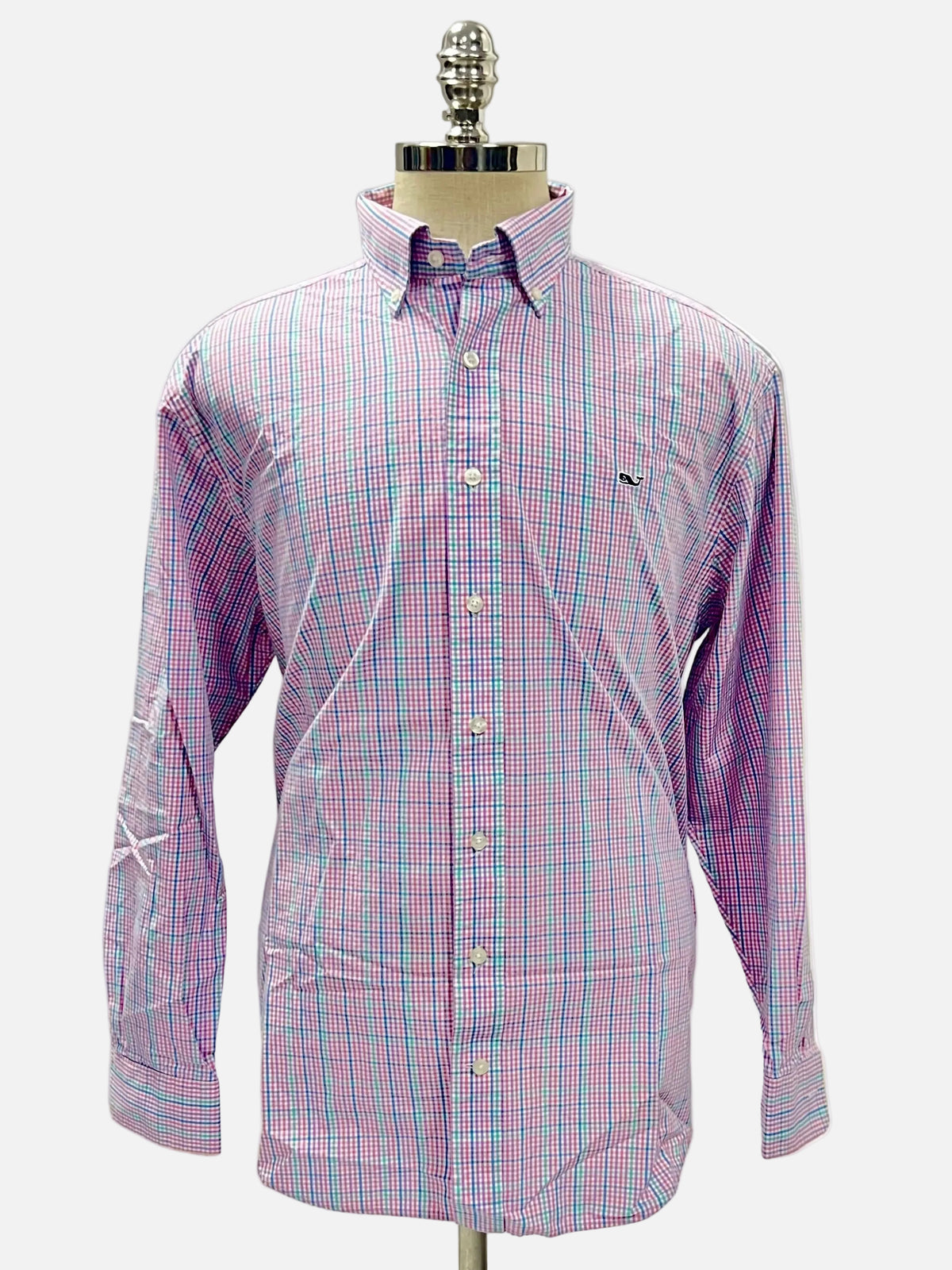 Camisa Vineyard Vines 🐳 de cuadros finos multicolor Talla L Entalle Regular