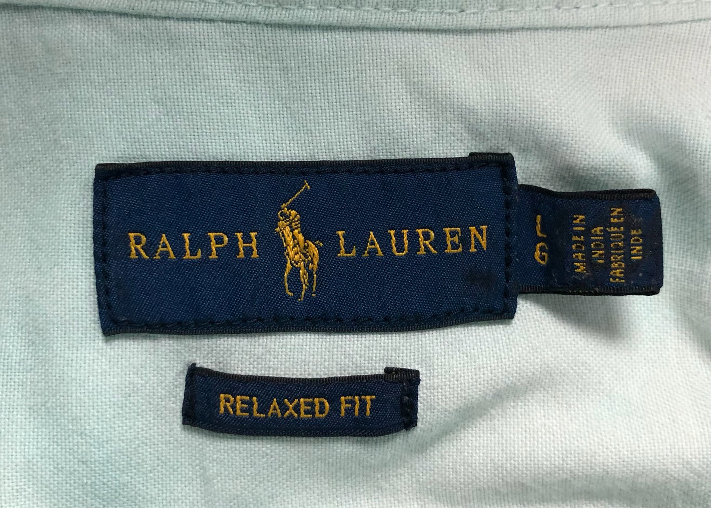 Camisa de mujer Polo Ralph Lauren 🏇🏼 Oxford con diseño tie-dye en turquesa y blanco Talla L Entalle Relaxed