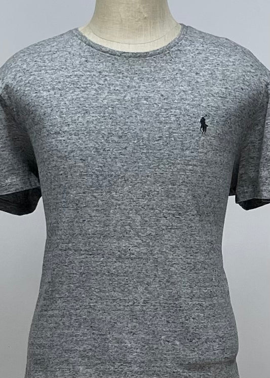 Camiseta cuello Redondo Polo Ralph Lauren 🏇🏼 color gris manga corta Talla Large Entalle Regular