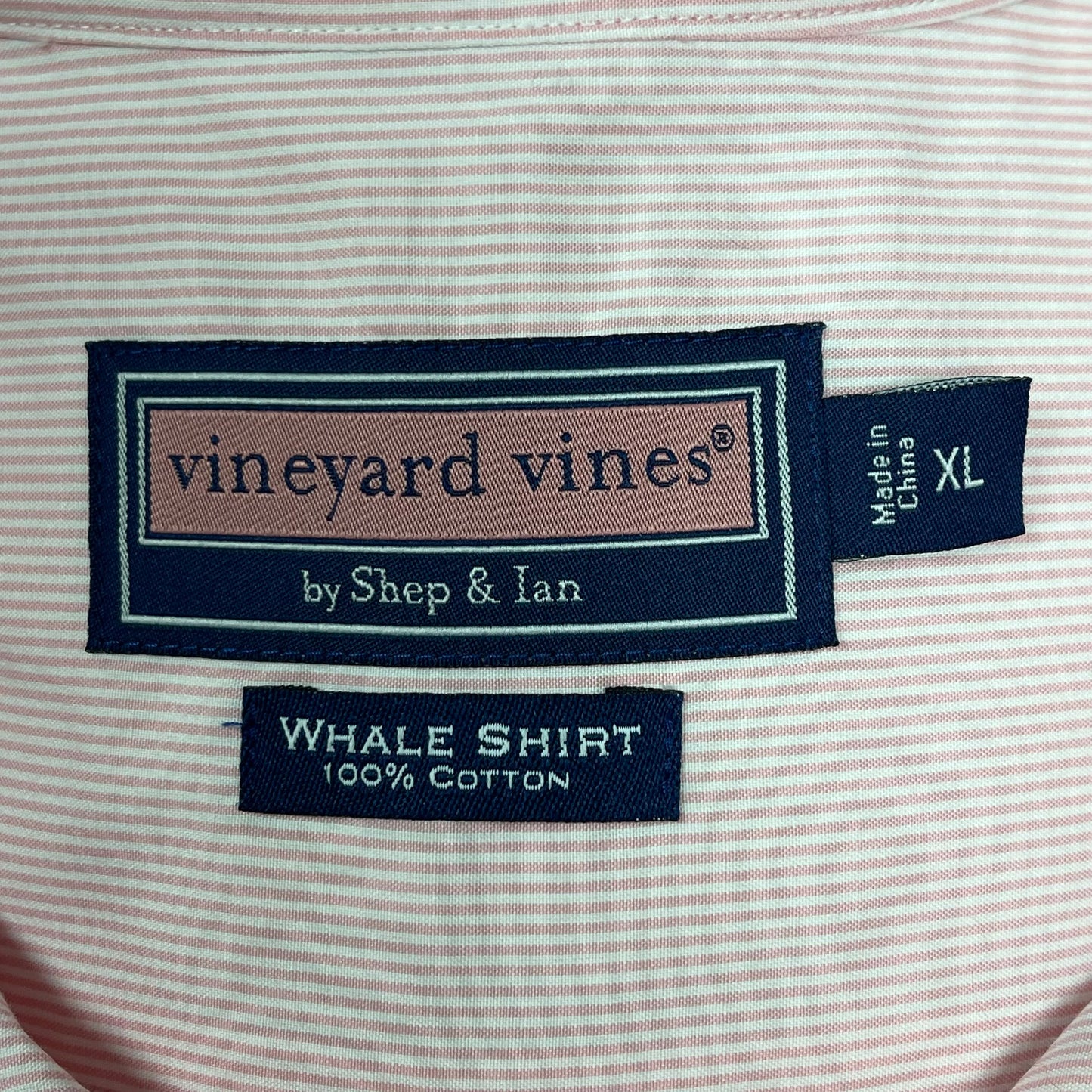 Camisa de cuadros Vineyard Vines 🐳 de rayas color rosado claro y blanco Talla XXL Entalle Regular