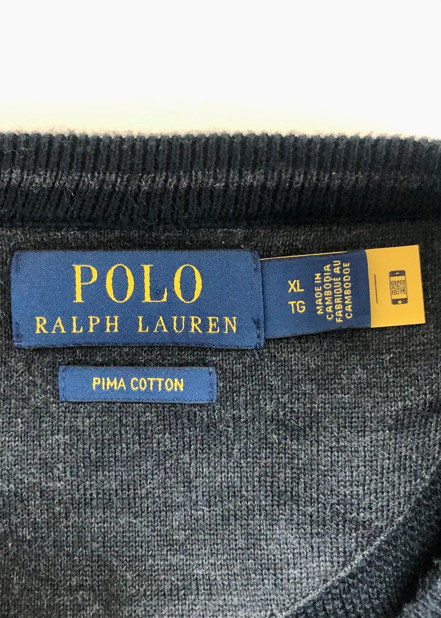 Sueter Jersey Polo Ralph Lauren 🏇🏼 cuello redondo color negro con logo rojo Talla XL