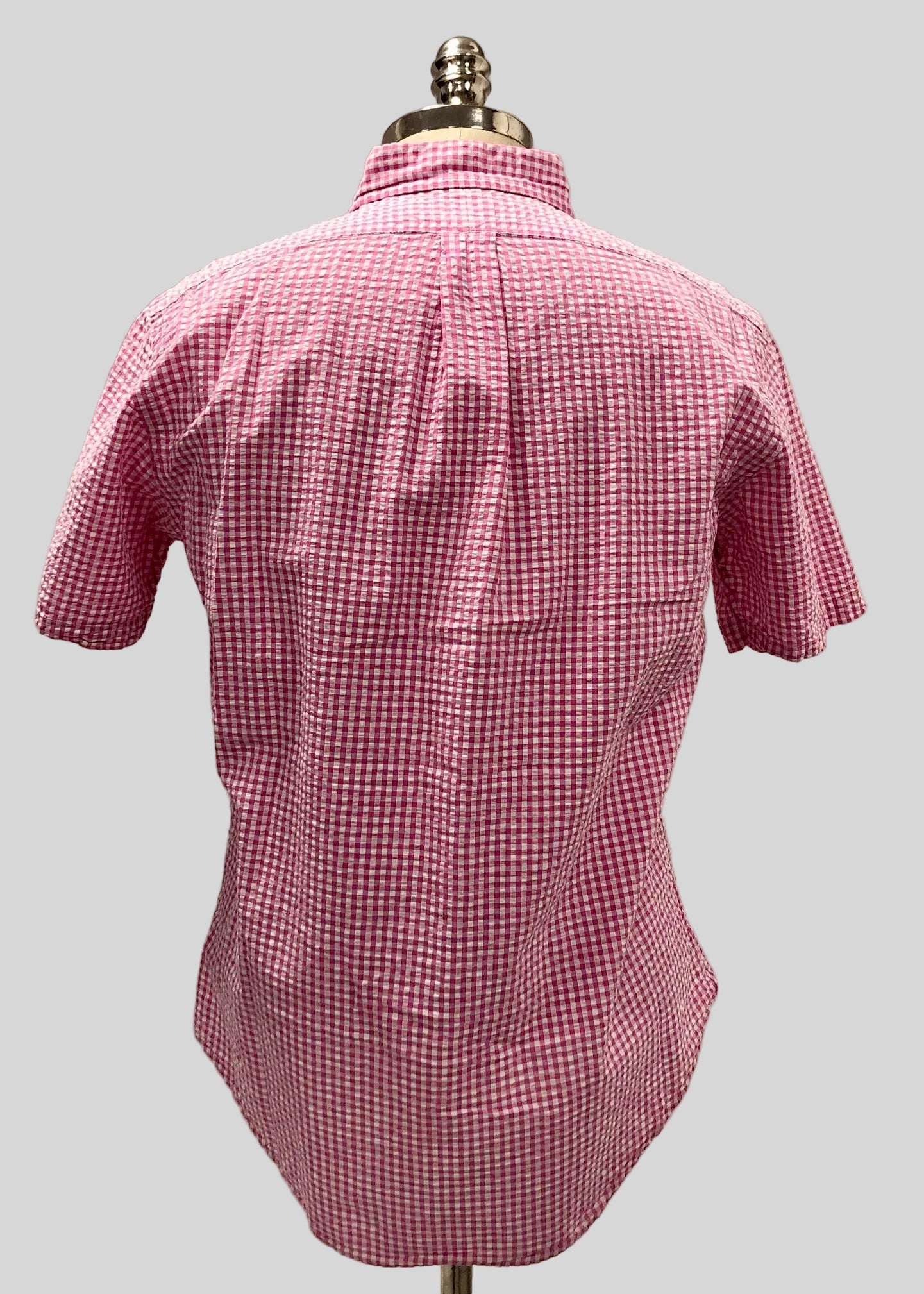 Camisa Polo Ralph Lauren 🏇🏼 Seersucker de cuadros en rosado y blanco Talla M Entalle Regular