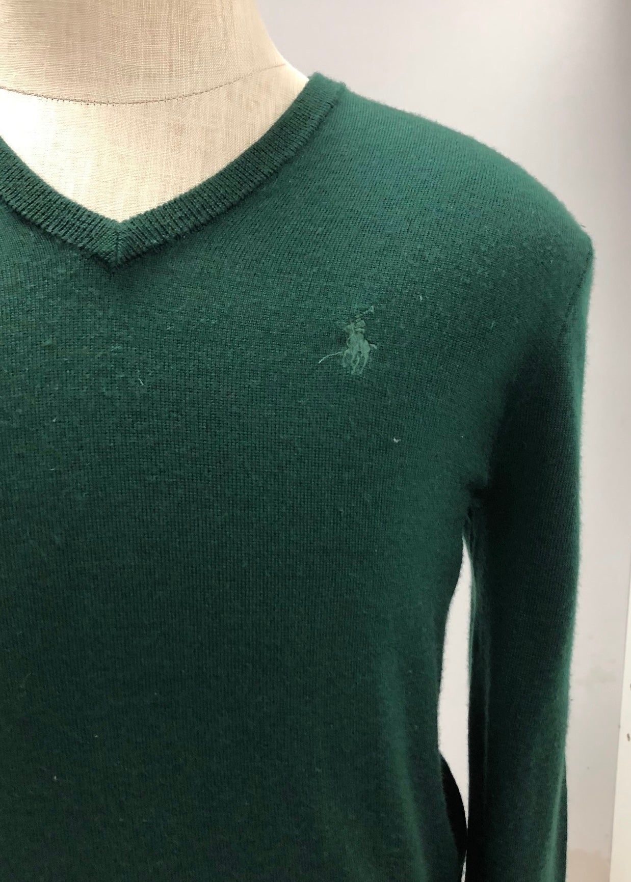 Sueter Jersey con cuello V Polo Ralph Lauren 🏇🏼 color verde Talla S