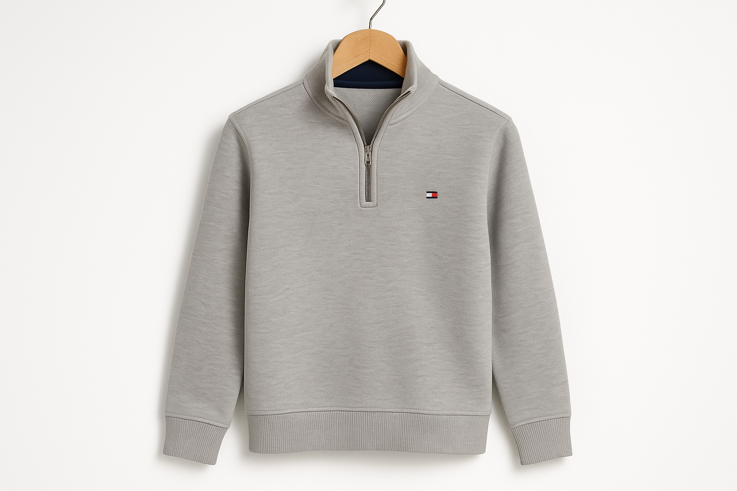 Sueter Jersey Tommy Hilfiger 🇺🇸 Color gris claro Talla S Tela algodón