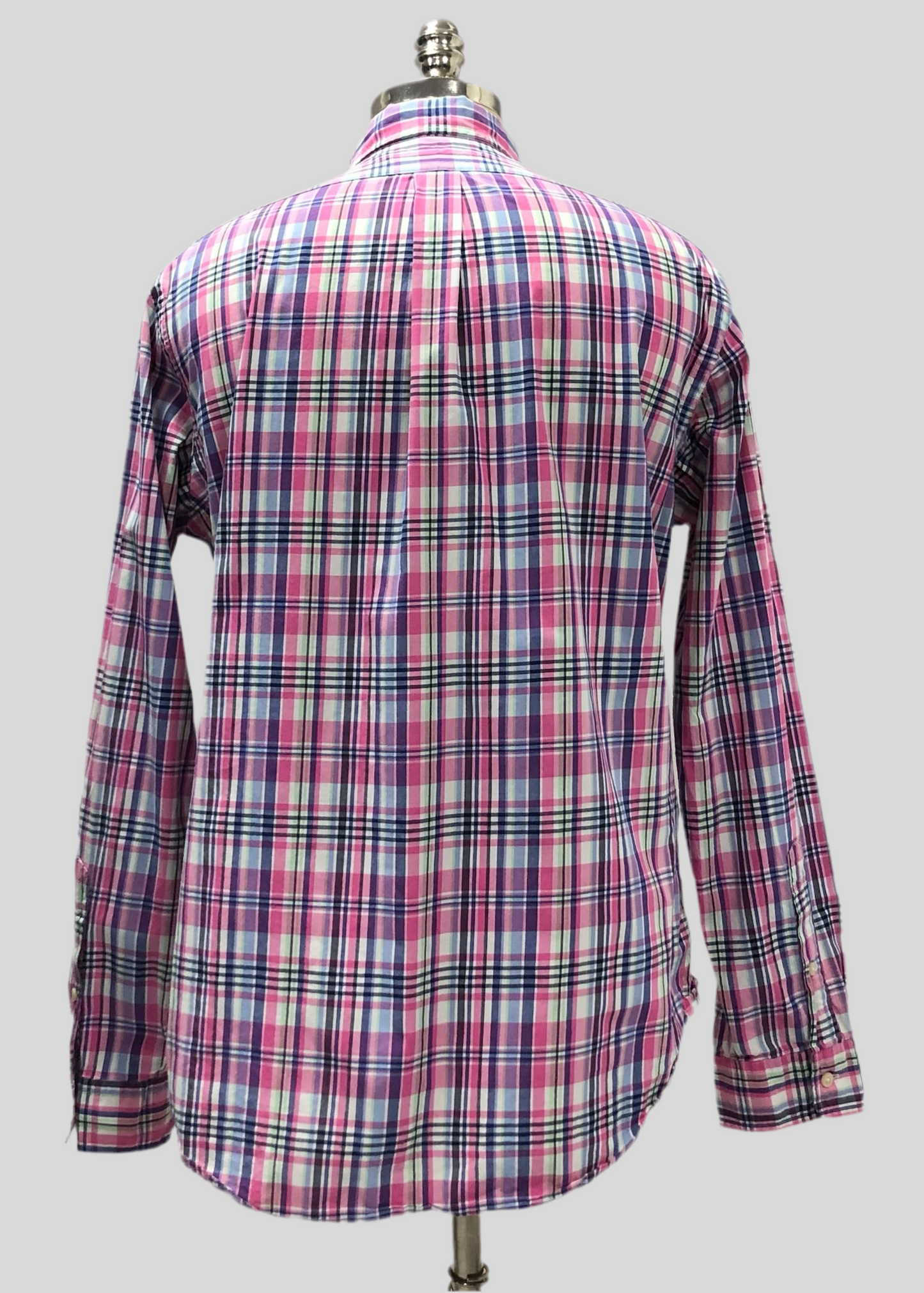 Camisa Polo Ralph Lauren 🏇🏼 Color blanco de cuadros en color rosado, celeste y azul Talla L Entalle Custom Fit