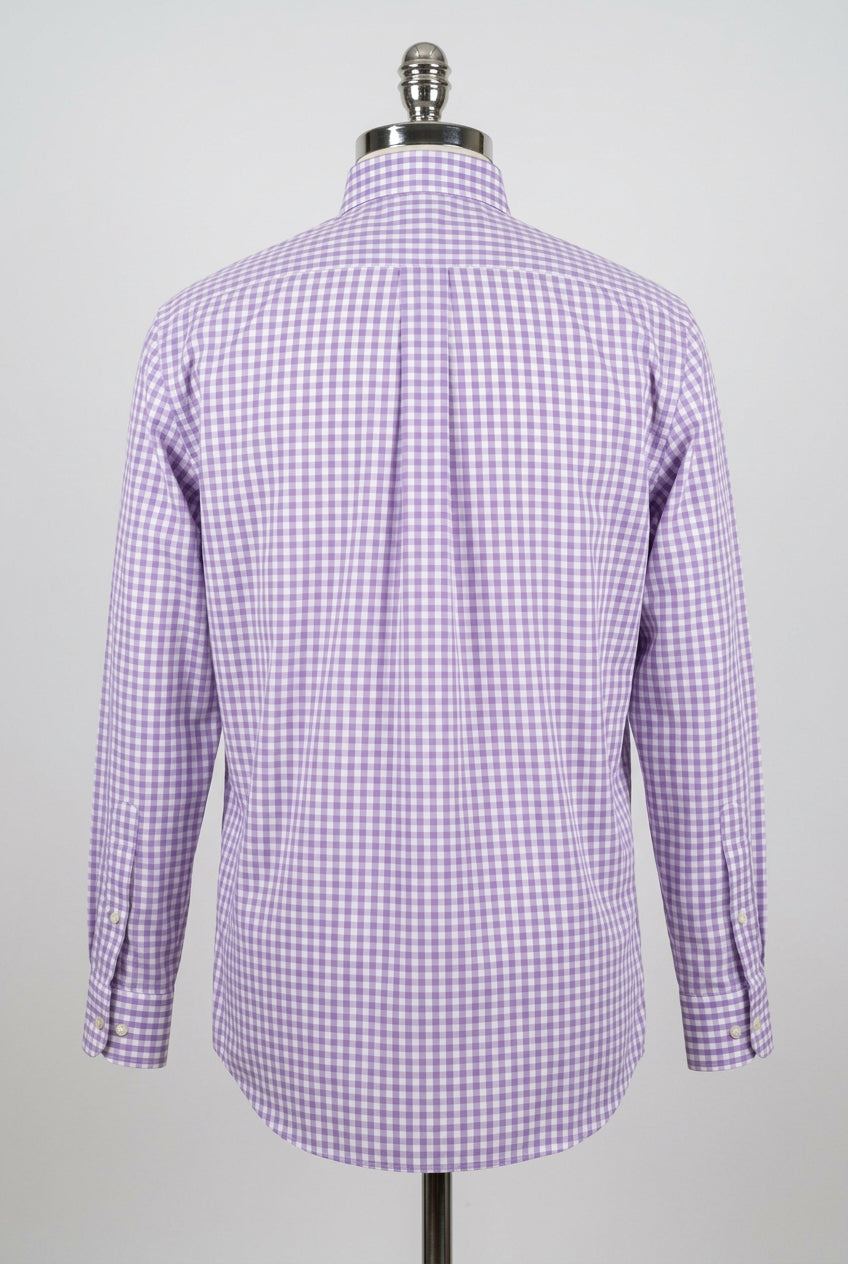 Camisa de botones Vineyard Vines 🐳 con patron cuadros gingham en color lila y blanco Talla L Entalle Regular