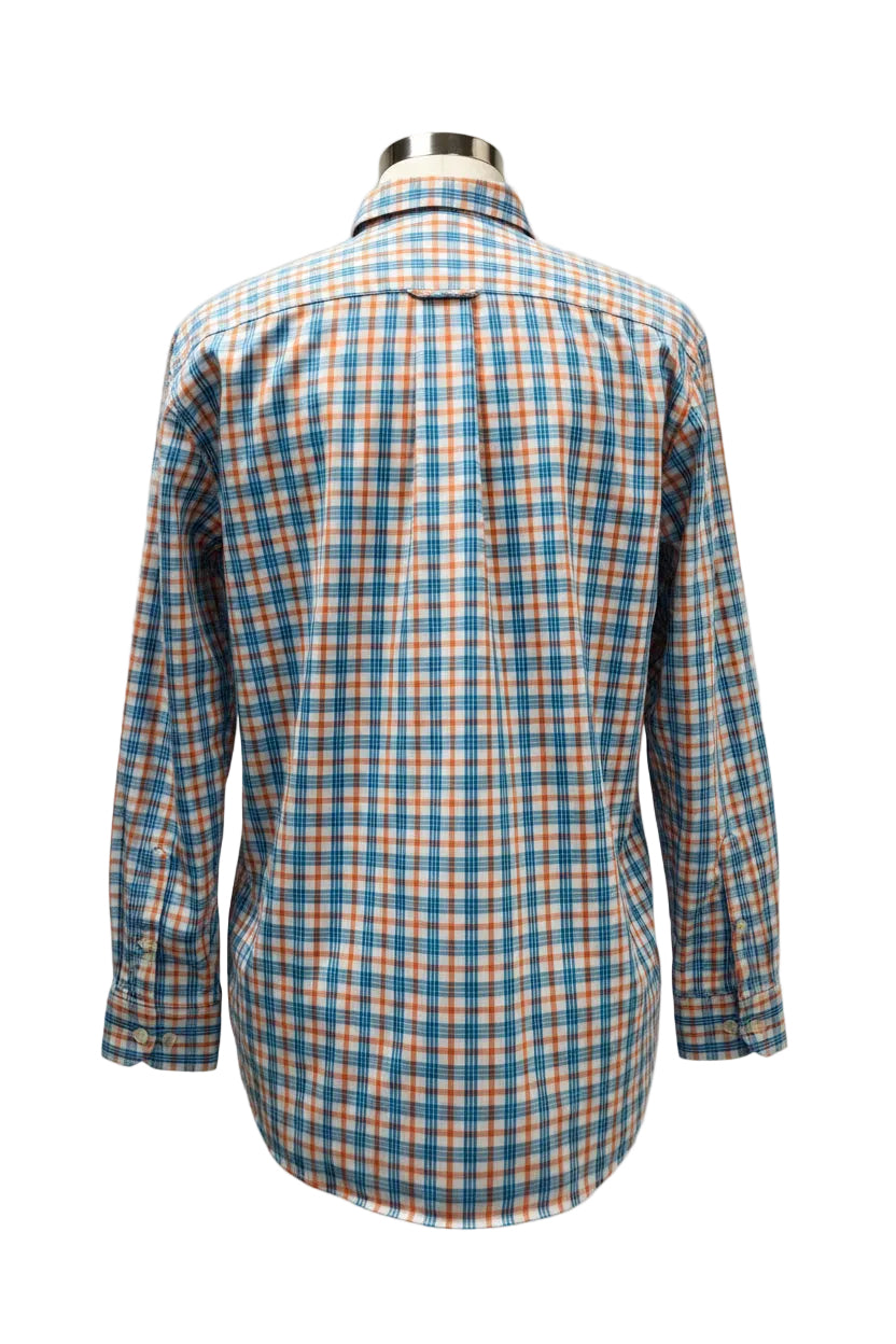 Camisa de botones Nautica ⚓️ de cuadros en color naranja, azul y blanco Talla L Entalle Clásico